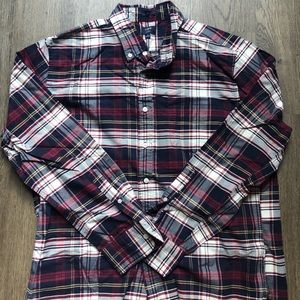 J Crew Plaid Oxford Button Down Shirt